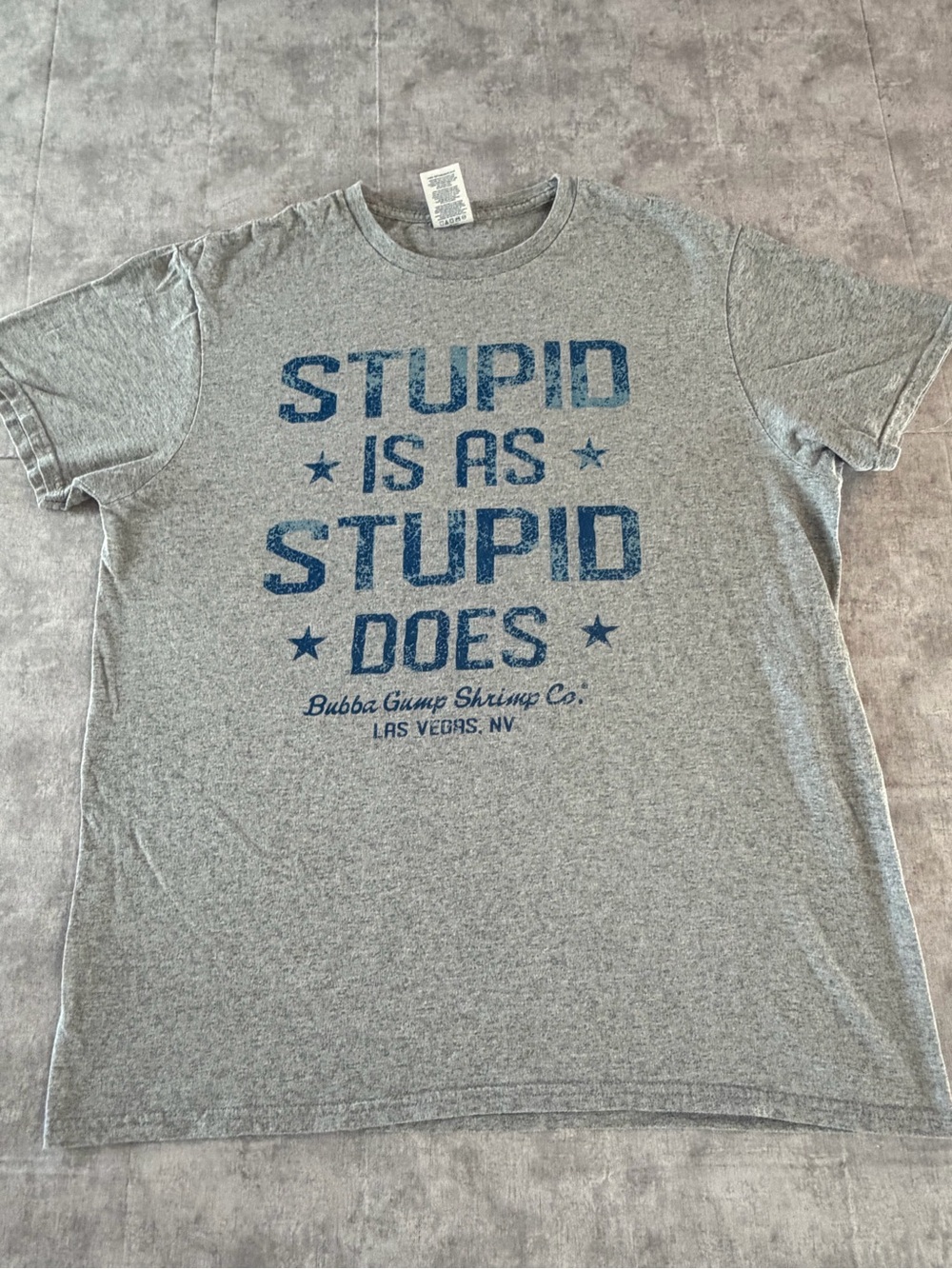 Bubba Gump Shrimp Co: Stupid Is As Stupid Does T Shirt Lad Vegas - Size Large